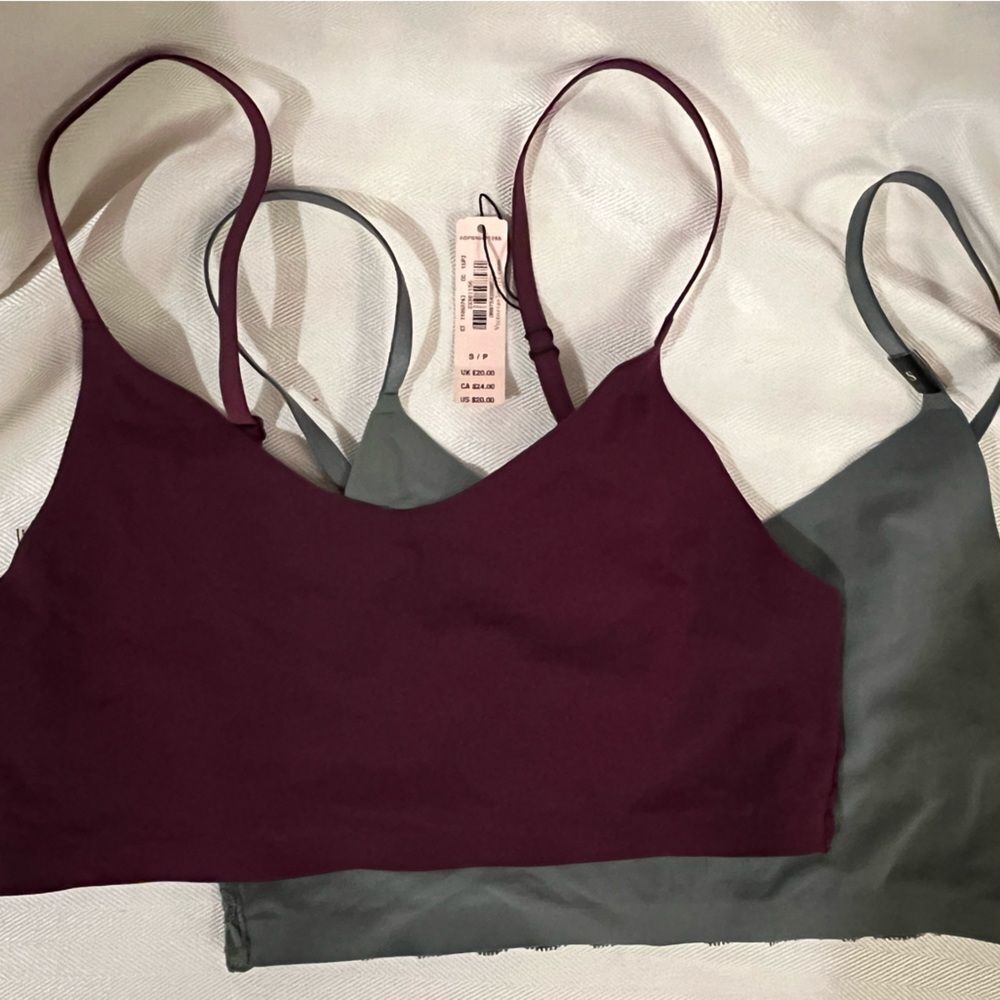 Victoria’s Secret bralette size Small, dark moss green and burgundy stretch lace